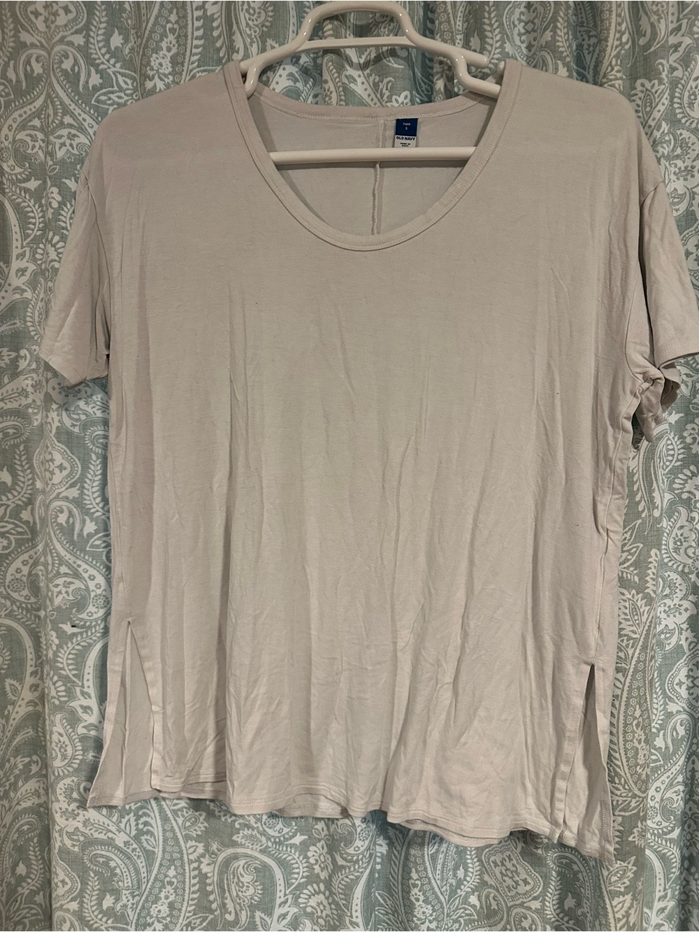 Old Navy Light Taupe Scoop Neck Short Sleeve Top